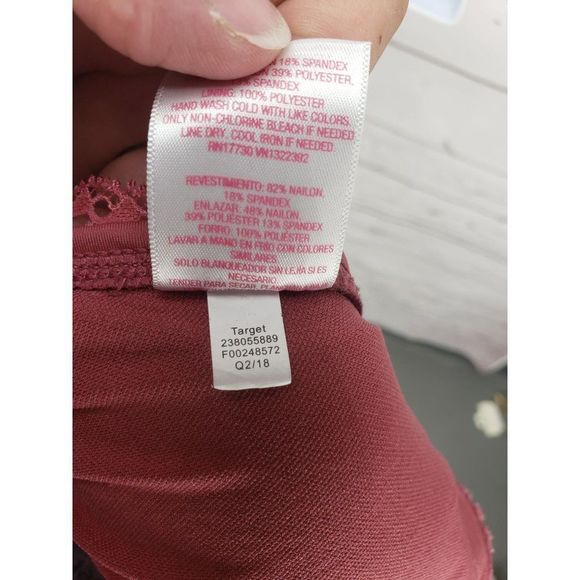 Xhilaration Women's‎ Plum Burgundy One Piece Swimsuit Bathing Suit Size Medium - Picture 3 of 9